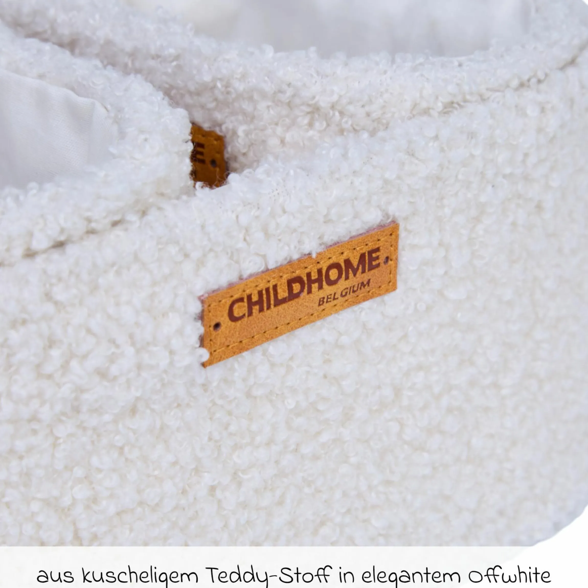 Aufbewahrungskorb 3er Set mit Haken zum Aufhängen - Teddy - Offwhite