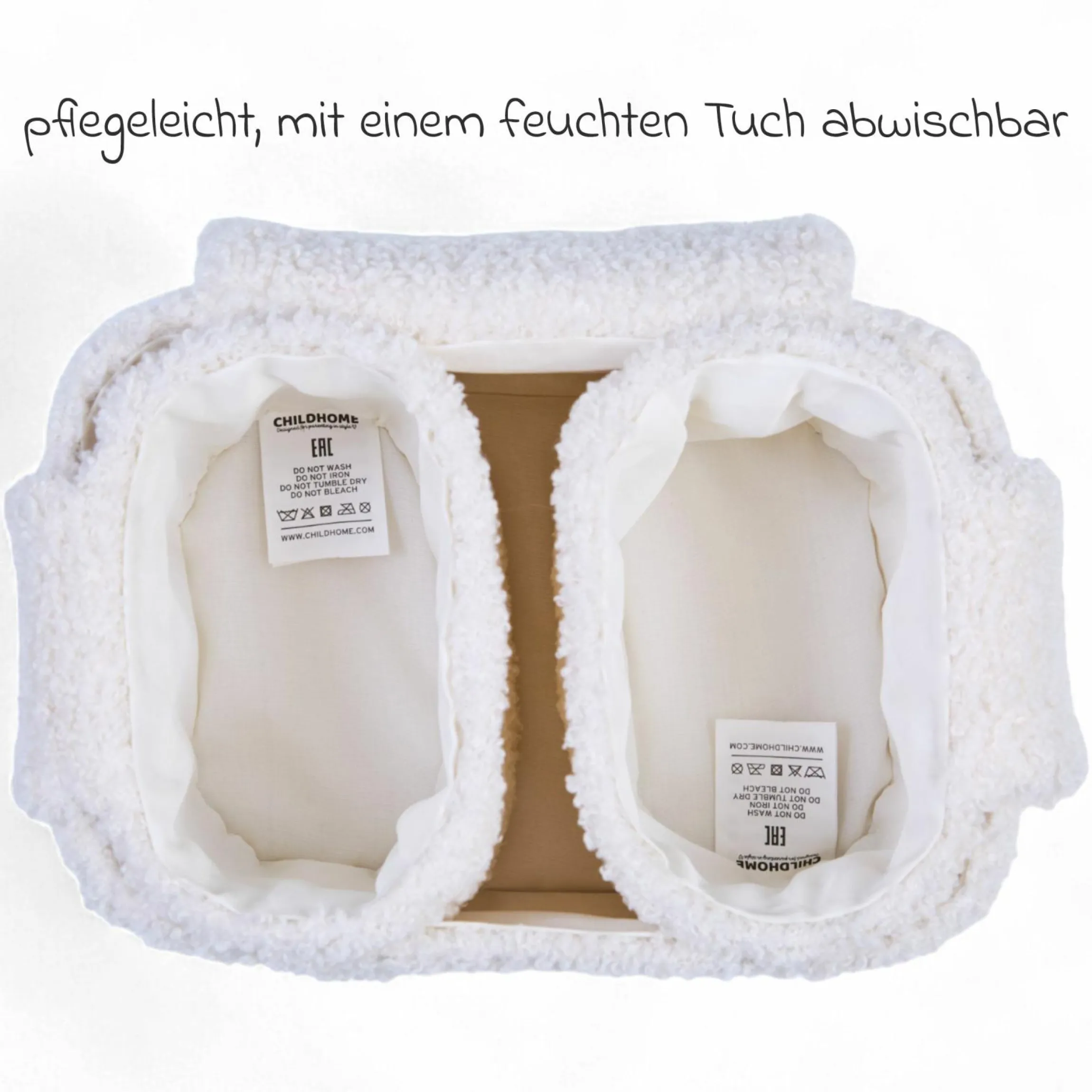 Aufbewahrungskorb 3er Set mit Haken zum Aufhängen - Teddy - Offwhite