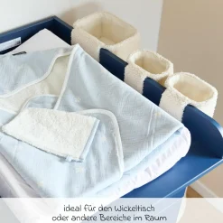 Aufbewahrungskorb 3er Set mit Haken zum Aufhängen - Teddy - Offwhite