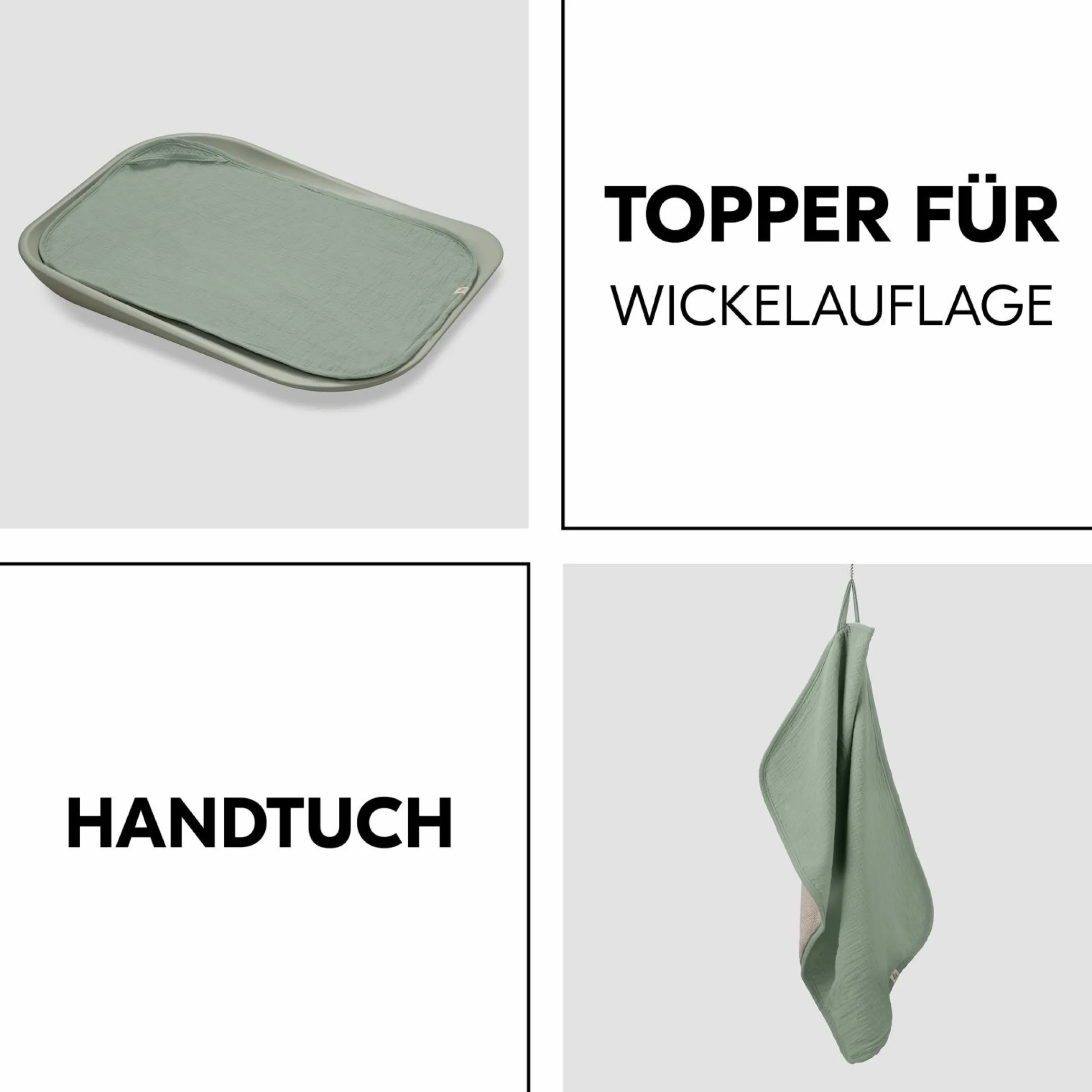 Auflage / Topper für Wickelauflagen wie Change N Clean - Sage
