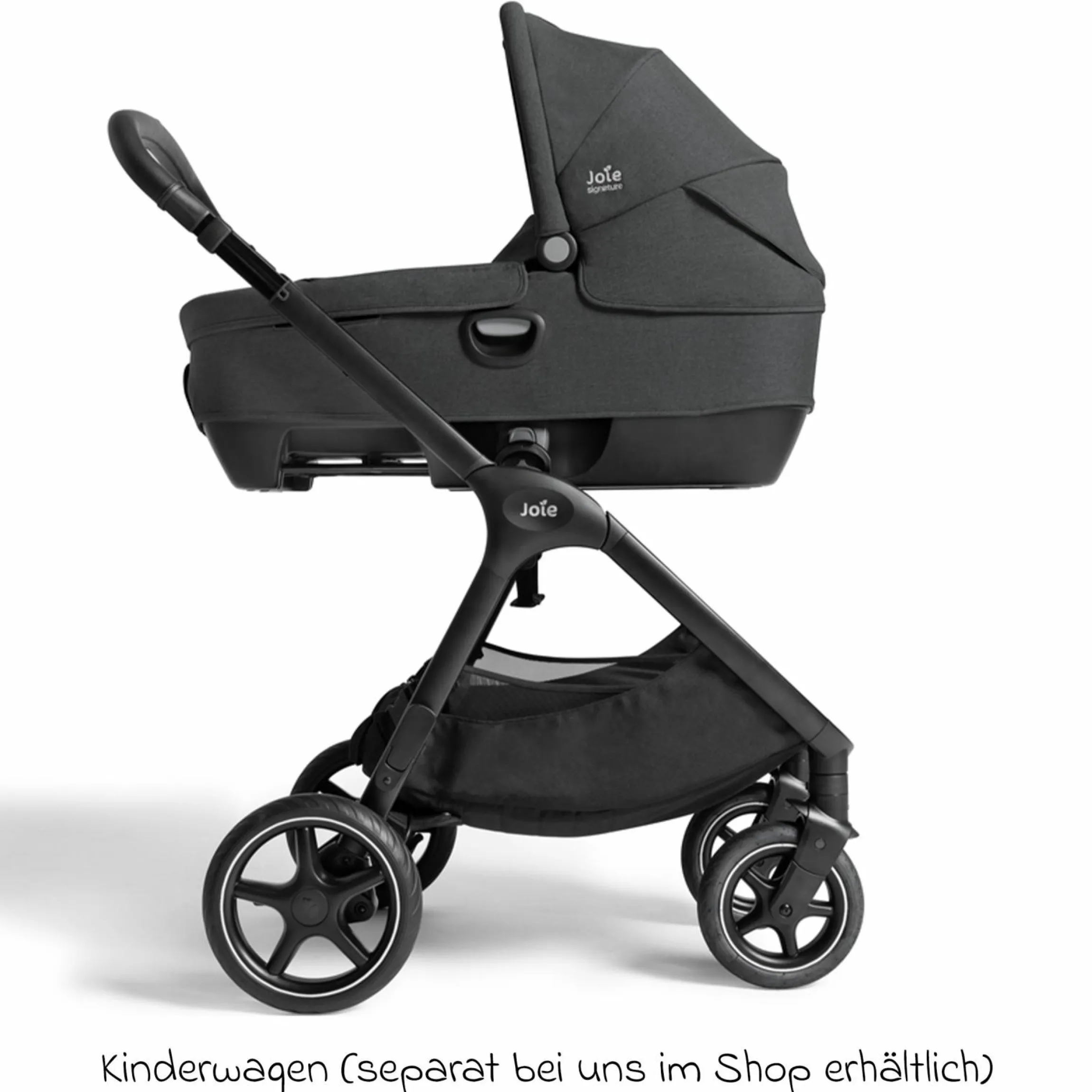 Auto-Babywanne Calmi R129 (40 cm - 75 cm) ab Geburt - 12 Monate im Auto und auf den Kinderwagen Vinca, Aeria, Finiti verwendbar inkl. Regenschutz - Signature - Ebony