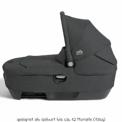 Auto-Babywanne Calmi R129 (40 cm - 75 cm) ab Geburt - 12 Monate im Auto und auf den Kinderwagen Vinca, Aeria, Finiti verwendbar inkl. Regenschutz - Signature - Ebony