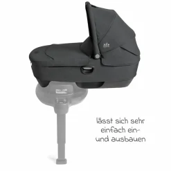 Auto-Babywanne Calmi R129 (40 cm - 75 cm) ab Geburt - 12 Monate im Auto und auf den Kinderwagen Vinca, Aeria, Finiti verwendbar inkl. Regenschutz - Signature - Ebony