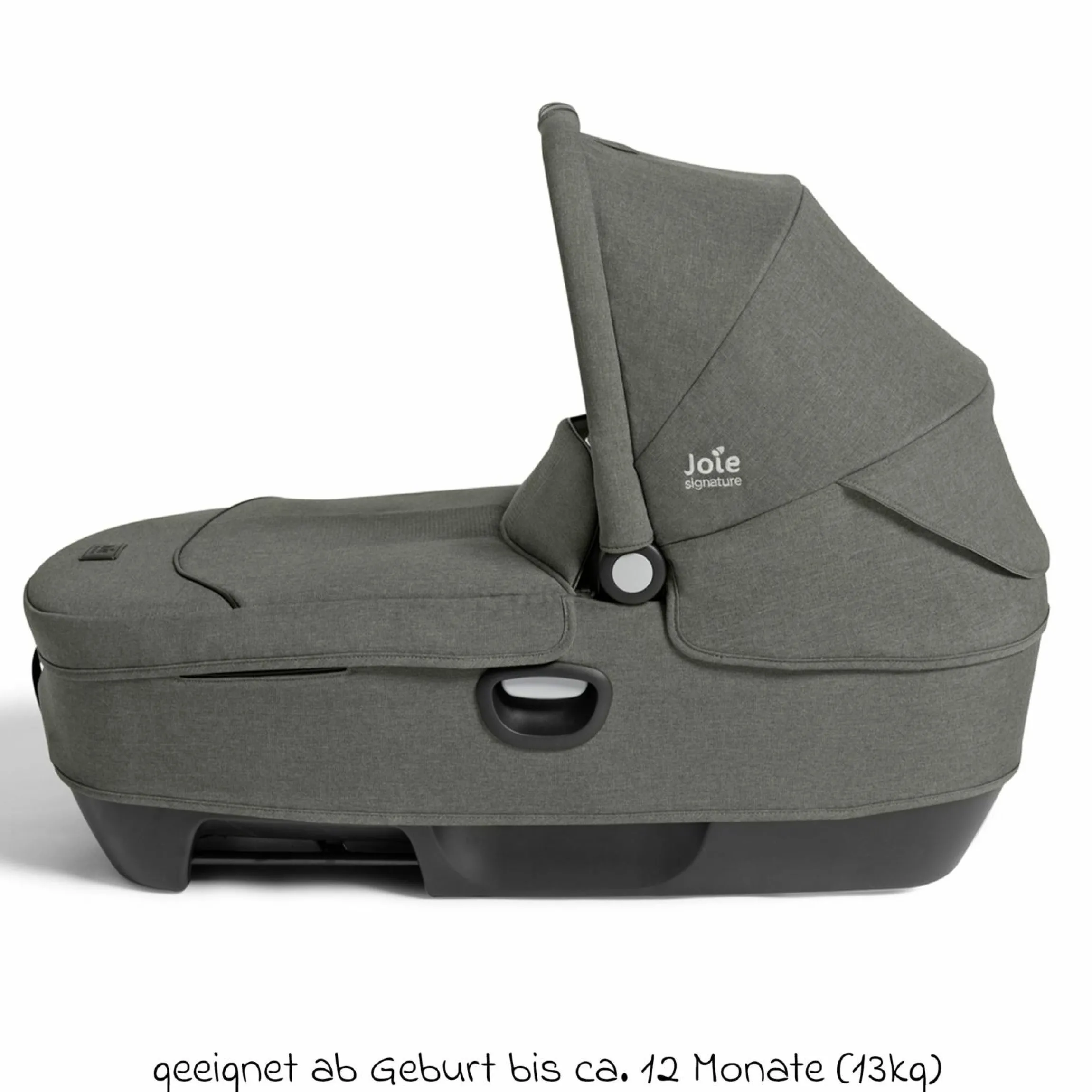 Auto-Babywanne Calmi R129 (40 cm - 75 cm) ab Geburt - 12 Monate im Auto und auf den Kinderwagen Vinca, Aeria, Finiti verwendbar inkl. Regenschutz - Signature - Evergreen