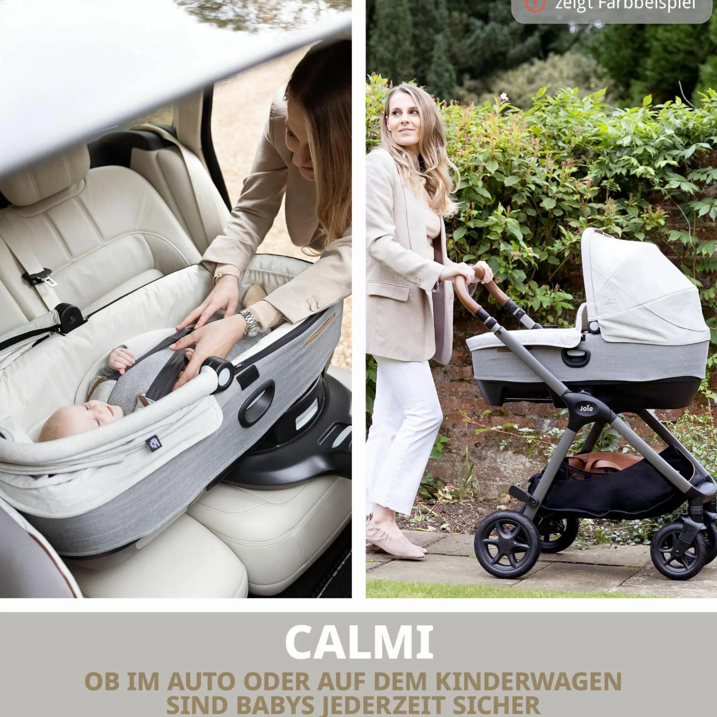 Auto-Babywanne Calmi R129 (40 cm - 75 cm) ab Geburt - 12 Monate im Auto und auf den Kinderwagen Vinca, Aeria, Finiti verwendbar inkl. Regenschutz - Signature - Eclipse