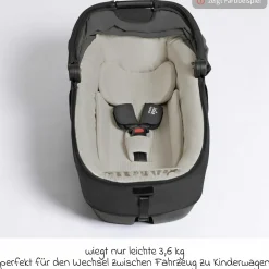 Auto-Babywanne Calmi R129 (40 cm - 75 cm) ab Geburt - 12 Monate im Auto und auf den Kinderwagen Vinca, Aeria, Finiti verwendbar inkl. Regenschutz - Signature - Eclipse