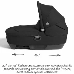 Auto-Babywanne Calmi R129 (40 cm - 75 cm) ab Geburt - 12 Monate im Auto und auf den Kinderwagen Vinca, Aeria, Finiti verwendbar inkl. Regenschutz - Signature - Eclipse