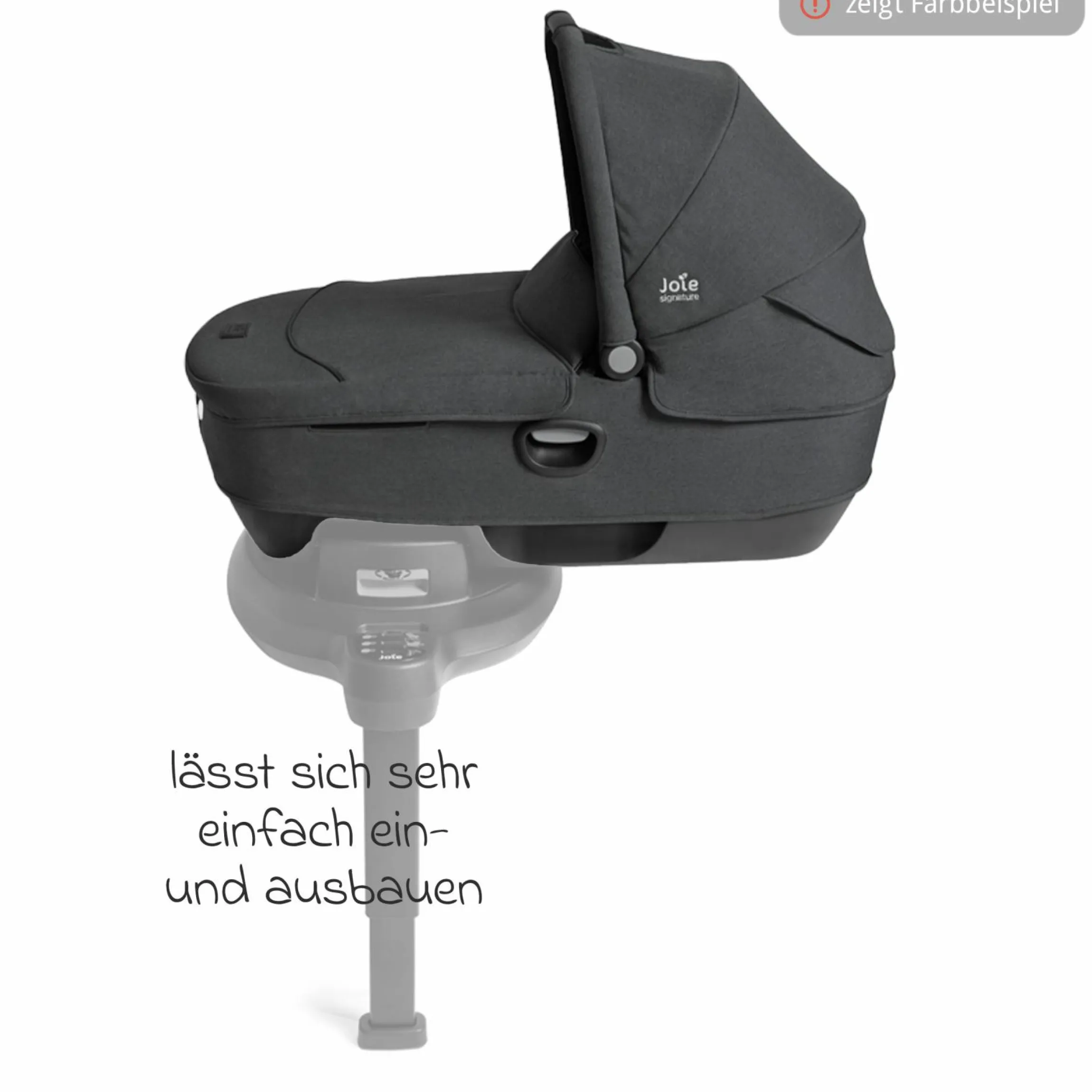 Auto-Babywanne Calmi R129 (40 cm - 75 cm) ab Geburt - 12 Monate im Auto und auf den Kinderwagen Vinca, Aeria, Finiti verwendbar inkl. Regenschutz - Signature - Eclipse