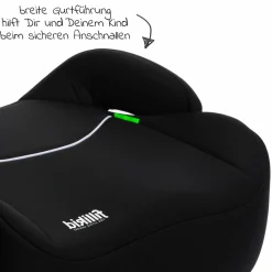 Auto-Kindersitzerhöhung Booster i-Size ab 7 Jahre - 12 Jahre (125 cm - 150 cm) mit einklappbarer Isofix-Halterung & Getränkehalter - Schwarz