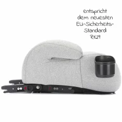Auto-Kindersitzerhöhung Booster i-Size ab 7 Jahre - 12 Jahre (125 cm - 150 cm) mit einklappbarer Isofix-Halterung & Getränkehalter inkl. Gurtpolster - Dunkelgrau Grau