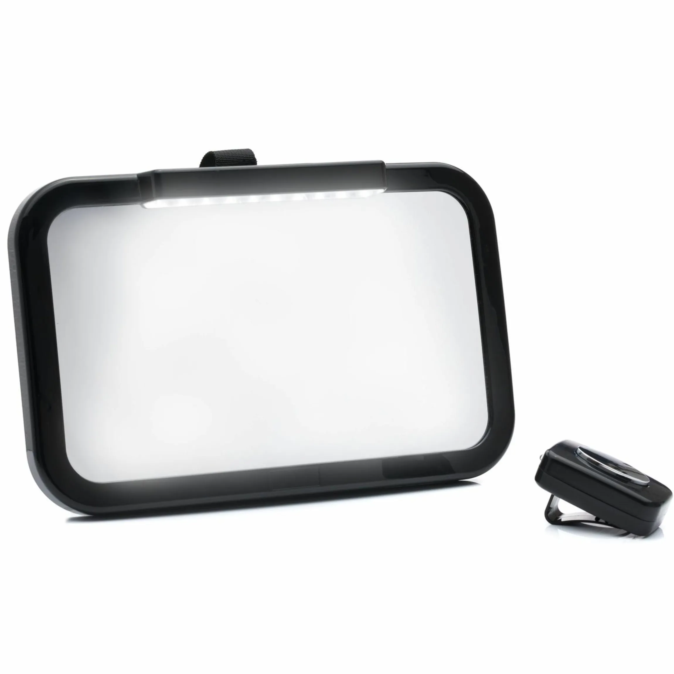 Auto-Sicherheitsspiegel für Reboarder und Babyschalen mit LED-Licht - Schwarz