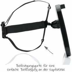 Auto-Sicherheitsspiegel für Reboarder und Babyschalen mit LED-Licht - Schwarz