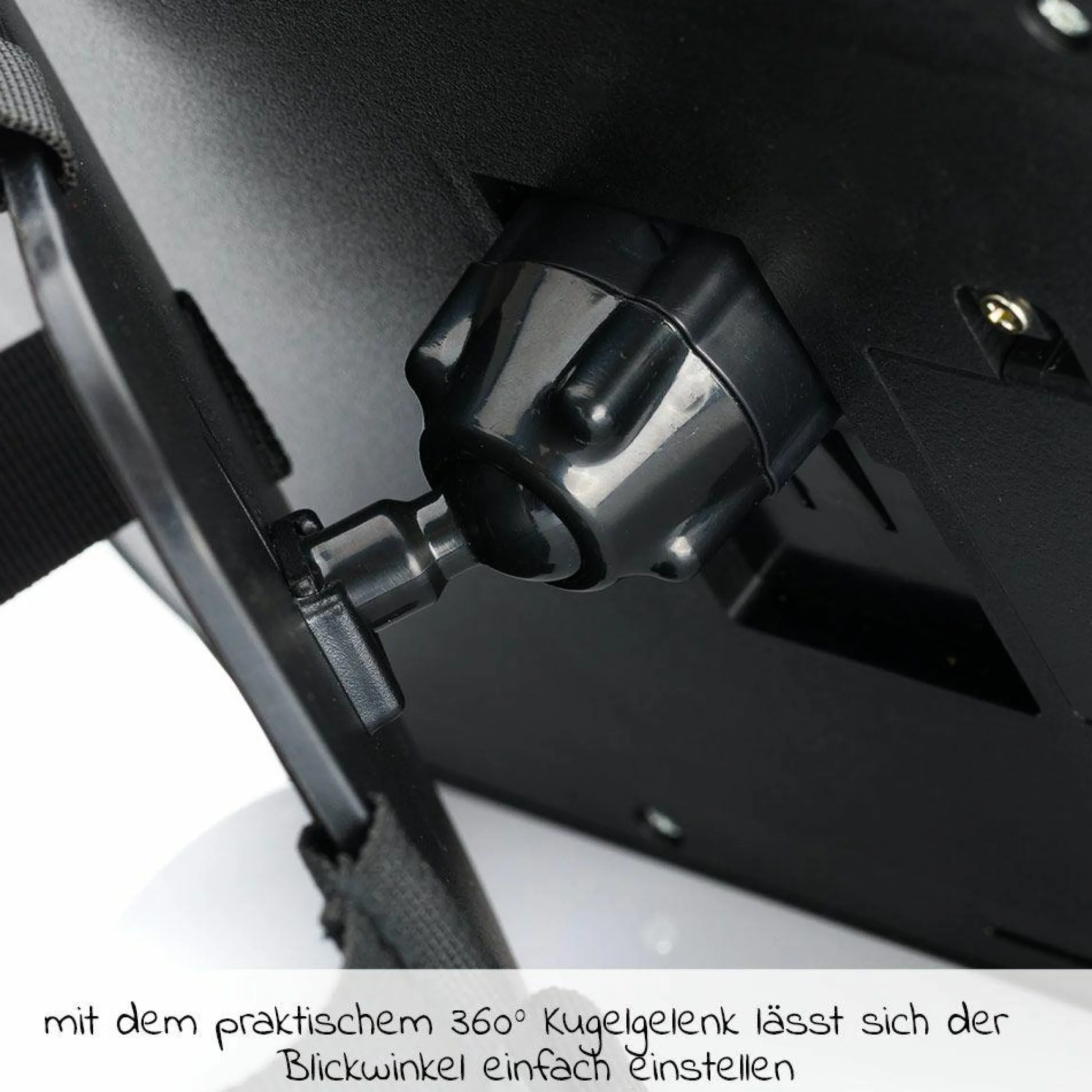 Auto-Sicherheitsspiegel für Reboarder und Babyschalen mit LED-Licht - Schwarz
