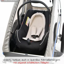 Autositzschale für Qeridoo Fahrradanhänger - Schwarz