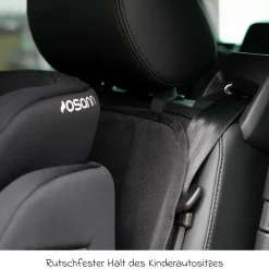 Autositz-Schutzunterlage / Polsterschutz FeetUp schützt den Autositz vor Druckstellen und Verschmutzung mit Fußablage - Schwarz - Kollektion 2024