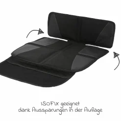 Autositz-Schutzunterlage / Polsterschutz schützt den Autositz vor Druckstellen und Verschmutzung mit 2 Taschen - Schwarz