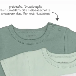 Baby Body Kurzarm OEKO-TEX® 6er Pack - Salbeigrün Grau - Gr. 74/80