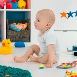 Baby Body Kurzarm OEKO-TEX® 6er Pack - Salbeigrün Grau - Gr. 74/80