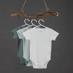 Baby Body Kurzarm OEKO-TEX® 6er Pack - Salbeigrün Grau - Gr. 74/80