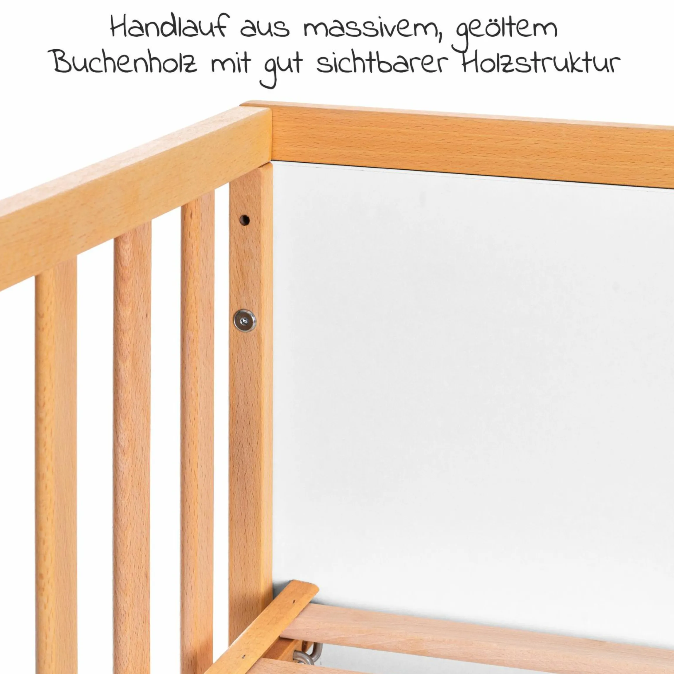 Baby- und Kinderbett Designline Deluxe Buche teilmassiv 70 x 140 cm - Natur Weiß