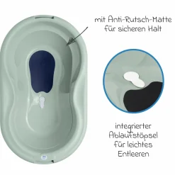 Baby-Badewanne Tilo - mit Anti-Rutschmatte - Sage Green