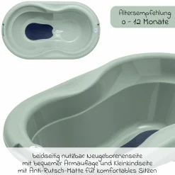 Baby-Badewanne Tilo - mit Anti-Rutschmatte - Sage Green