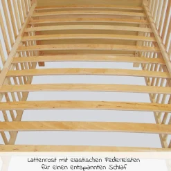 Babybett und Kinderbett Leni 70 x 140 cm - Natur