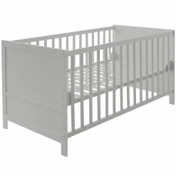 Babybett und Kinderbett mit 3-fach höhenverstellbarem Lattenrost und 3 Schlupfsprossen 70 x 140 cm - Taupe - Kollektion 2024