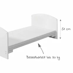 Babybett-Komplett-Set Classic-Line inkl. Bettwäsche, Himmel, Nestchen & Matratze Weiß 70 x 140 cm - Origami - Black