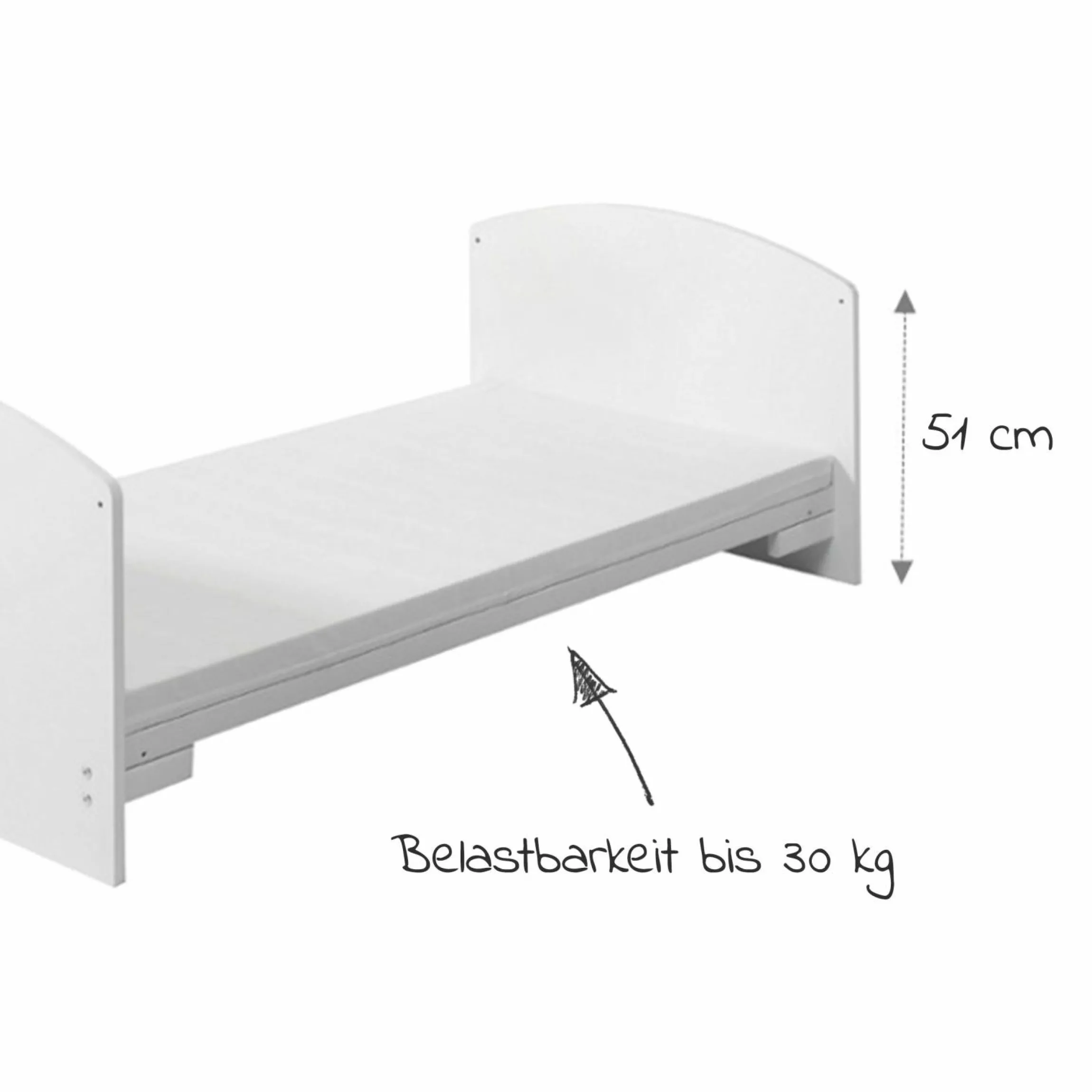 Babybett-Komplett-Set Classic-Line inkl. Bettwäsche, Himmel, Nestchen & Matratze Weiß 70 x 140 cm - Origami - Black
