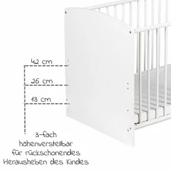 Babybett-Komplett-Set Classic-Line inkl. Bettwäsche, Himmel, Nestchen & Matratze Weiß 70 x 140 cm - Jungle