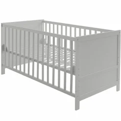 Babybett-Komplett-Set Taupe - inkl. Bettwäsche, Himmel, Nestchen & Matratze 70 x 140 cm - Sternenzauber Grau
