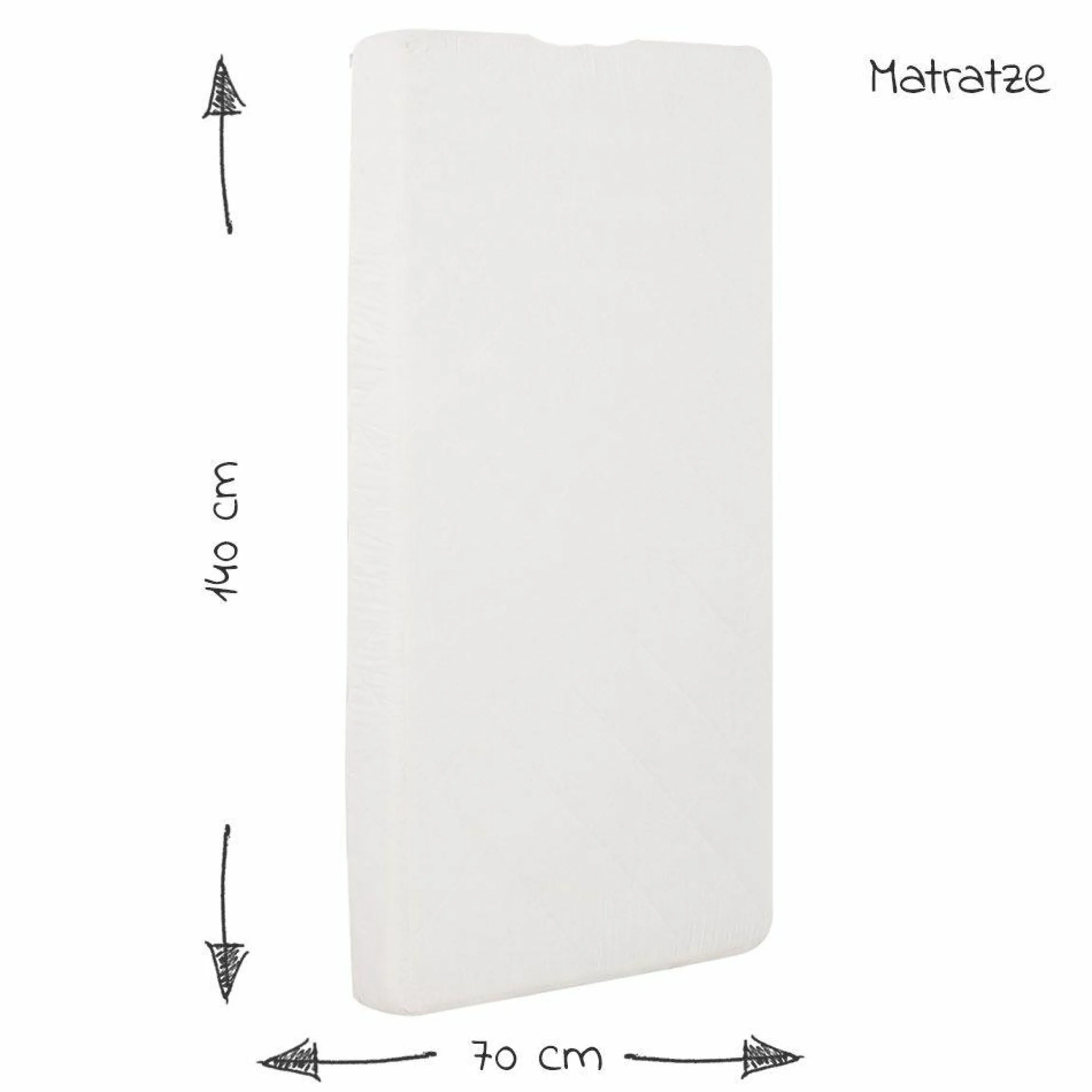 Babybett-Komplett-Set Weiß - inkl. Bettwäsche, Himmel, Nestchen & Matratze 70 x 140 cm - Sternenzauber Grau