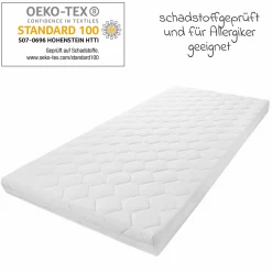 Babybett-Matratze Baby Soft 70 x 140 cm inkl. 2 Spannbettlaken + GRATIS Strampler & Shirt - Let`s have a Party