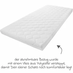 Babybett-Matratze Baby Soft 70 x 140 cm inkl. 2 Spannbettlaken + GRATIS Strampler & Shirt - Let`s have a Party