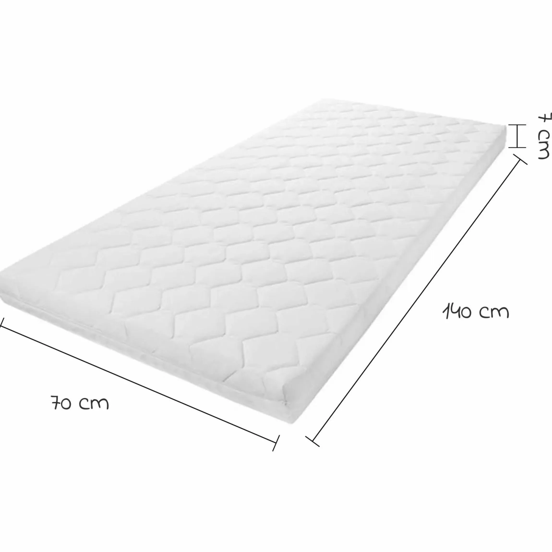 Babybett-Matratze Baby Soft 70 x 140 cm inkl. 2 Spannbettlaken + GRATIS Strampler & Shirt - Let`s have a Party