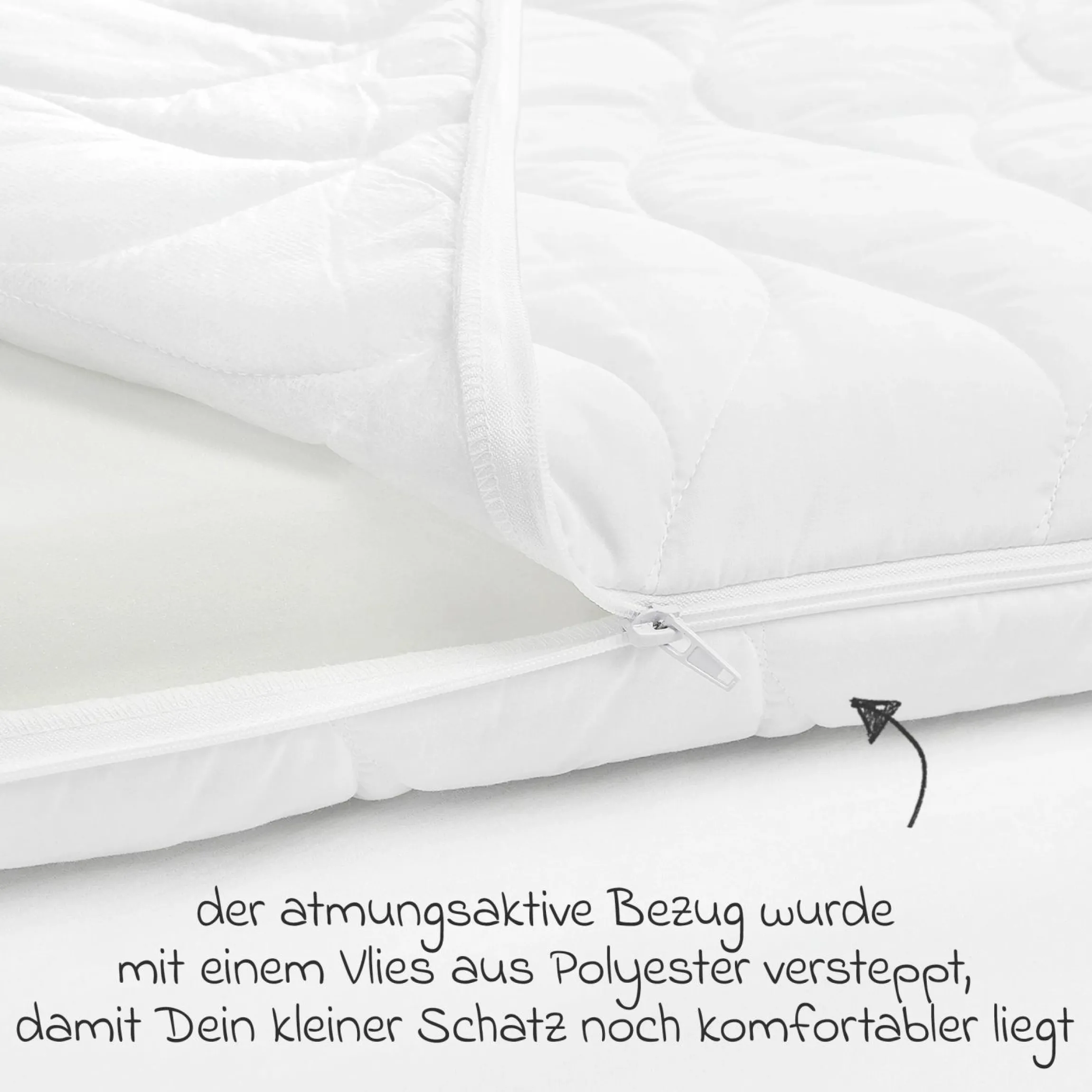 Babybett-Matratze Jan 70 x 140 cm inkl. 2 Spannbettlaken + GRATIS Body 4er Pack - Let`s have a Party