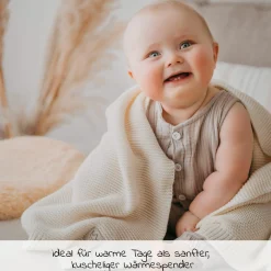 Babydecke Knitt Blanket in Strickoptik 75 x 100 cm - Vanille Ice