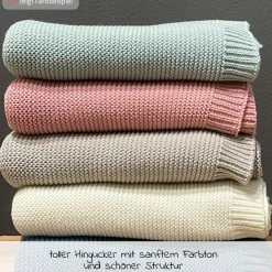 Babydecke Knitt Blanket in Strickoptik 75 x 100 cm - Vanille Ice