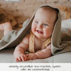 Babydecke Knitt Blanket in Strickoptik 75 x 100 cm - Vanille Ice