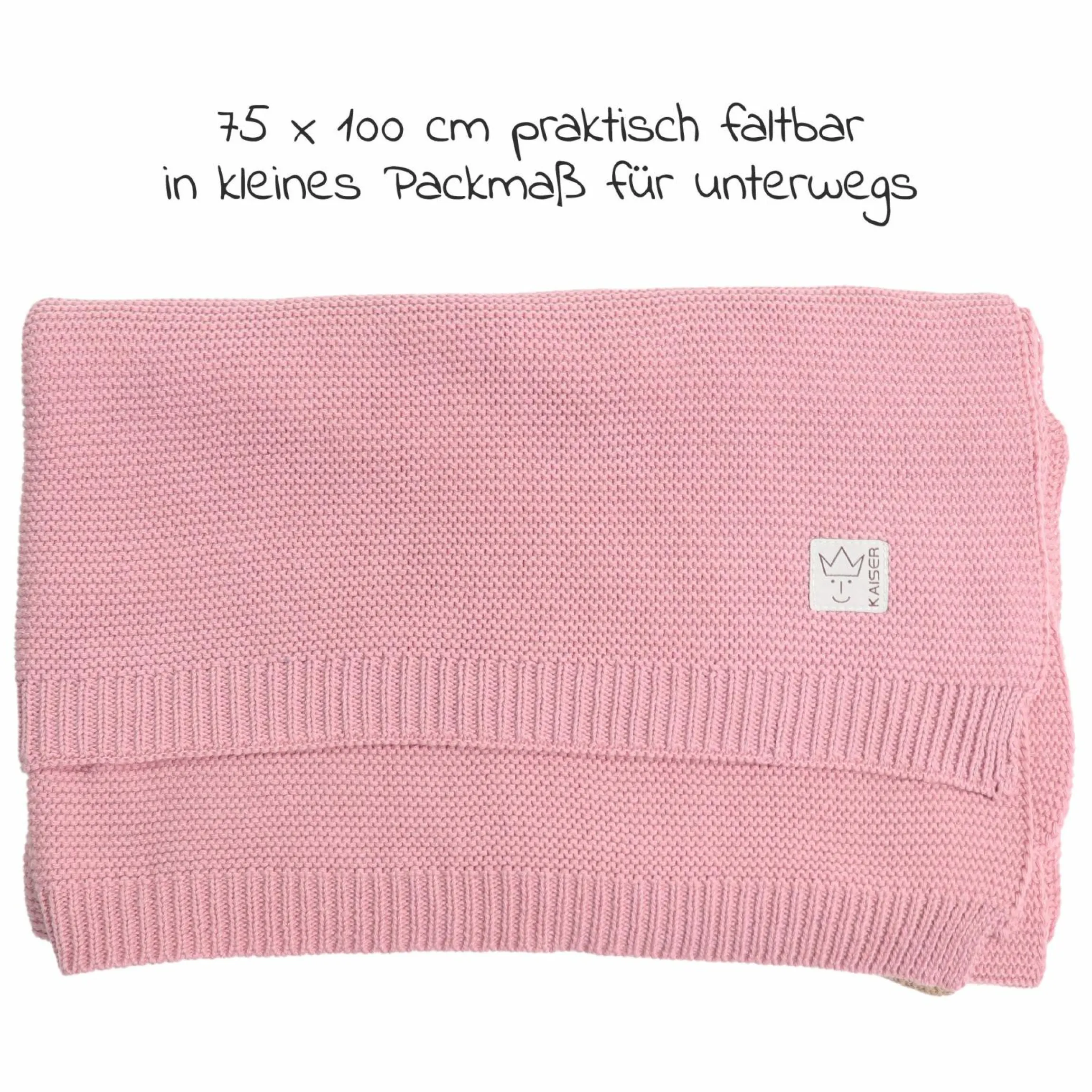 Babydecke Knitt Blanket in Strickoptik 75 x 100 cm - Birdal Rose