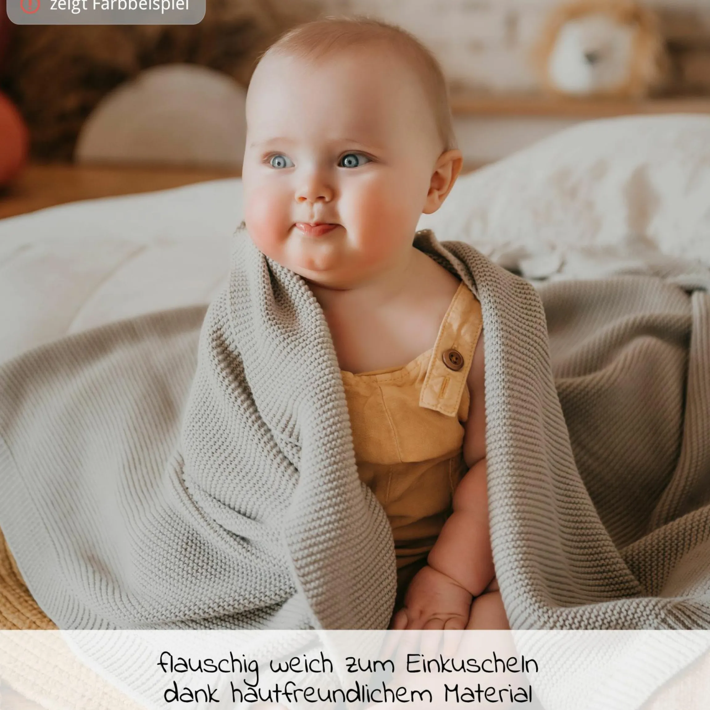 Babydecke Knitt Blanket in Strickoptik 75 x 100 cm - Birdal Rose