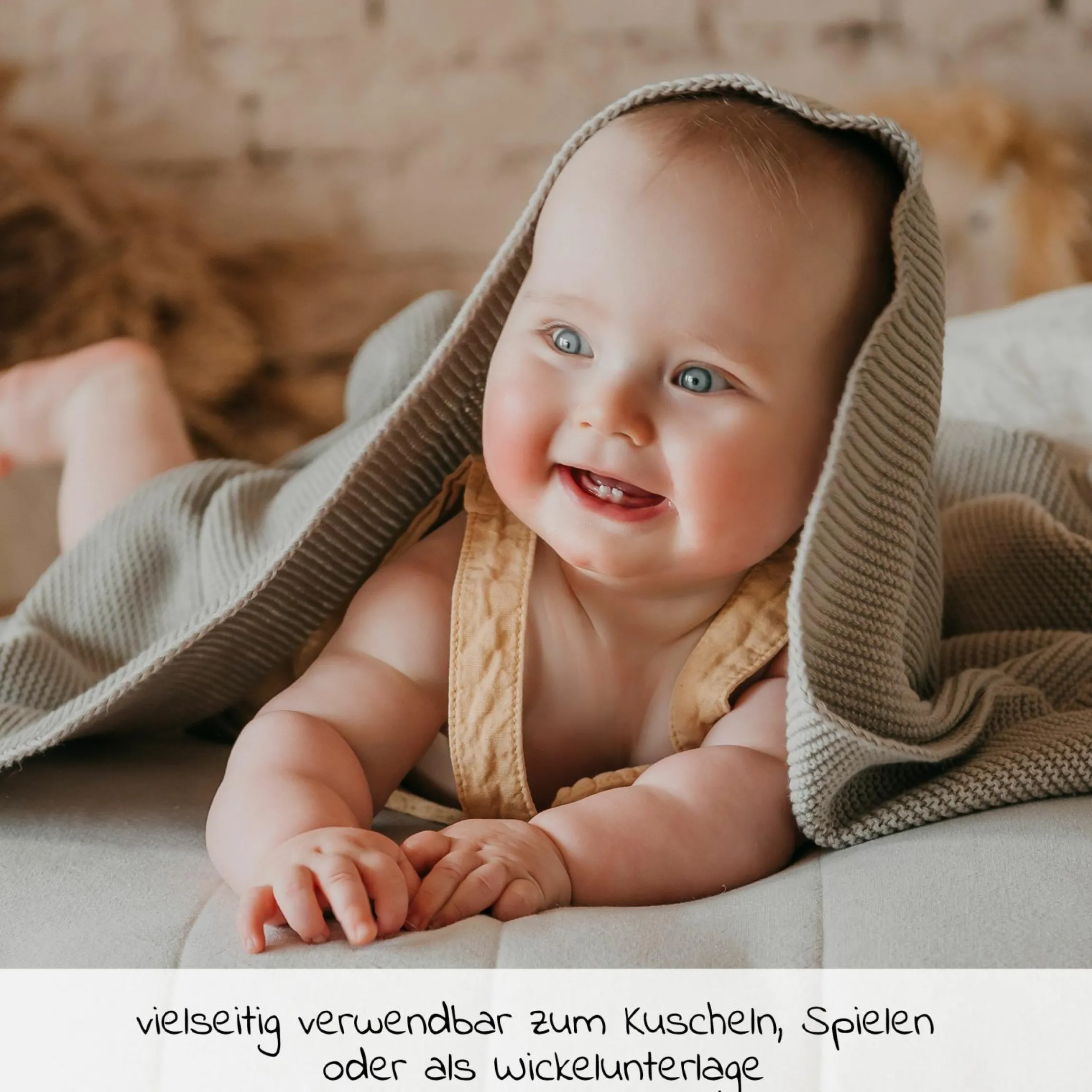 Babydecke Knitt Blanket in Strickoptik 75 x 100 cm - Birdal Rose