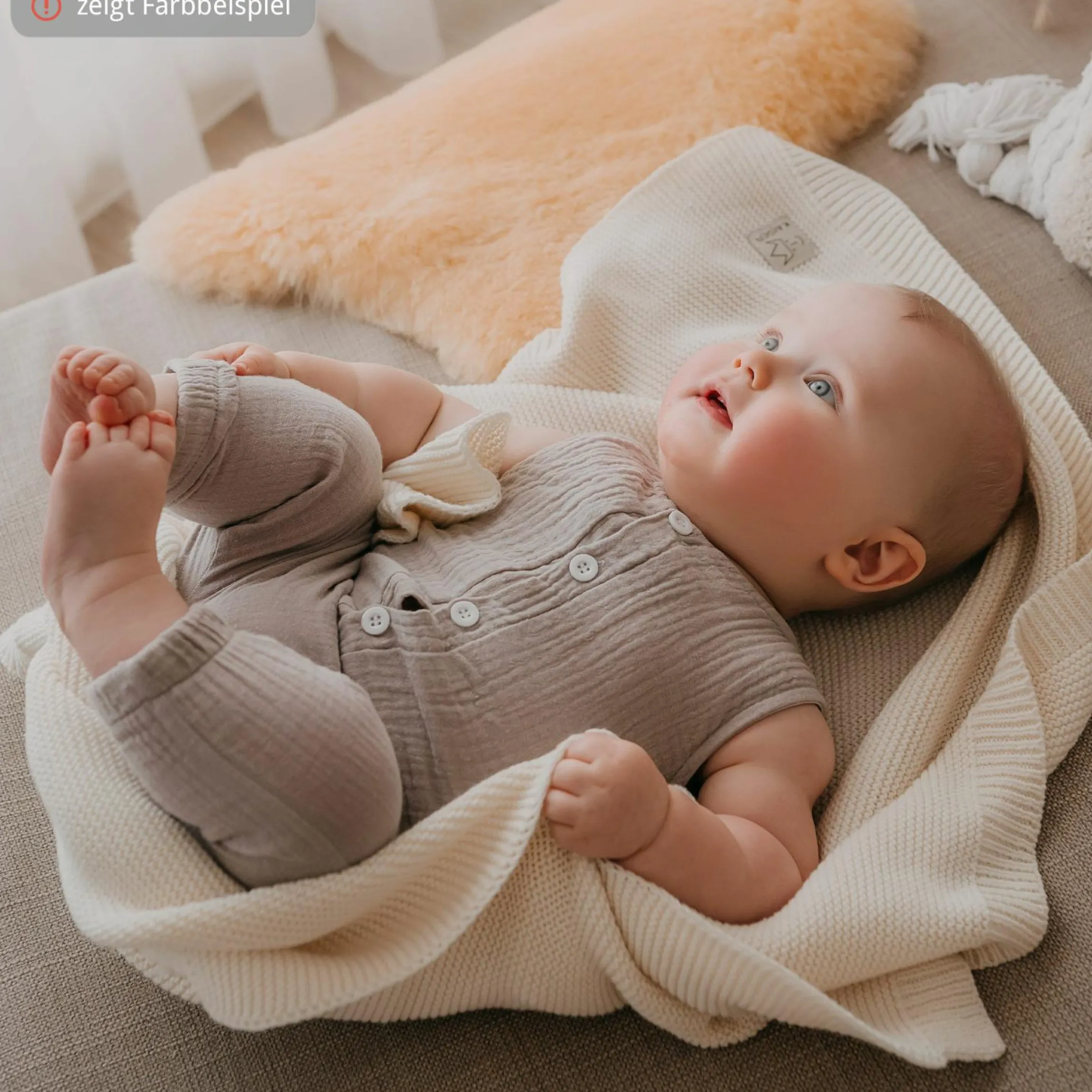 Babydecke Knitt Blanket in Strickoptik 75 x 100 cm - Birdal Rose