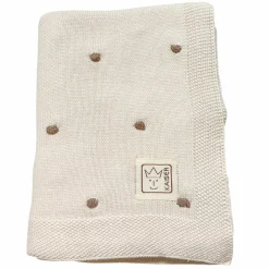 Babydecke Knots in Strickoptik aus 100% Organic Cotton 80 x 100 cm - Creme / Knots Light Brown