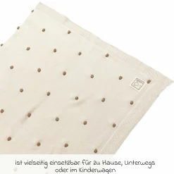 Babydecke Knots in Strickoptik aus 100% Organic Cotton 80 x 100 cm - Creme / Knots Light Brown