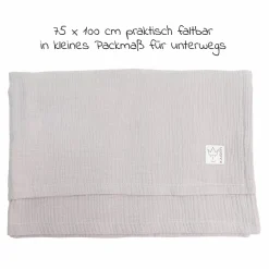Babydecke Muslin Summer Blanket 75 x 100 cm - Light Grey