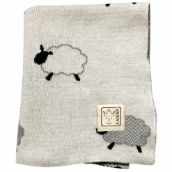Babydecke Sheep in Strickoptik aus 100% Organic Cotton 80 x 100 cm - Natural Combo