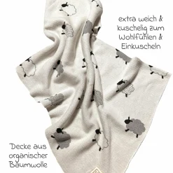 Babydecke Sheep in Strickoptik aus 100% Organic Cotton 80 x 100 cm - Natural Combo