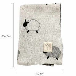 Babydecke Sheep in Strickoptik aus 100% Organic Cotton 80 x 100 cm - Natural Combo